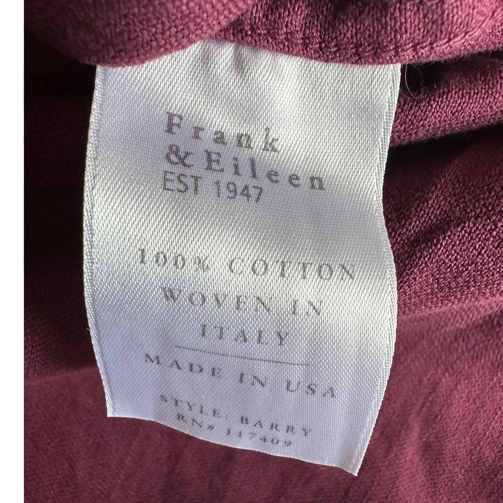Frank & Eileen Barry Shirt Plum Burgundy Italian Cotton Button Down XL - Picture 6 of 7
